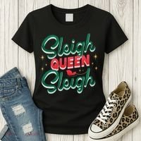 Sleigh Queen Sliegh Christmas Women's T-Shirt thumb 3