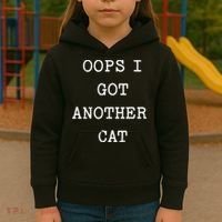 Sarcastic Quote Saying Gift Oops I Got Another Cat Mom Kids Hoodie thumb 3