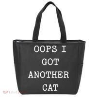 Sarcastic Quote Saying Gift Oops I Got Another Cat Mom Tote Bag thumb 0