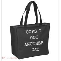 Sarcastic Quote Saying Gift Oops I Got Another Cat Mom Tote Bag thumb 2