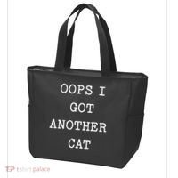 Sarcastic Quote Saying Gift Oops I Got Another Cat Mom Tote Bag thumb 3