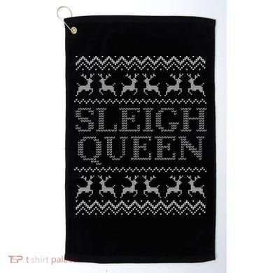 Sleigh Queen Ugly Christmas Sweater Funny Golf Towel