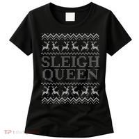 Sleigh Queen Ugly Christmas Sweater Funny Women's T-Shirt thumb 0