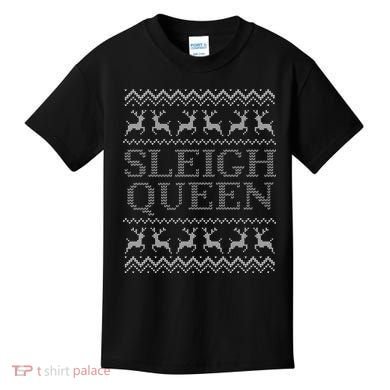 Sleigh Queen Ugly Christmas Sweater Funny Kids T-Shirt