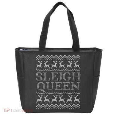 Sleigh Queen Ugly Christmas Sweater Funny Tote Bag