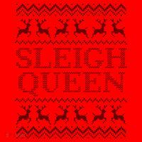 Sleigh Queen Ugly Christmas Sweater Funny Santa Hat thumb 1