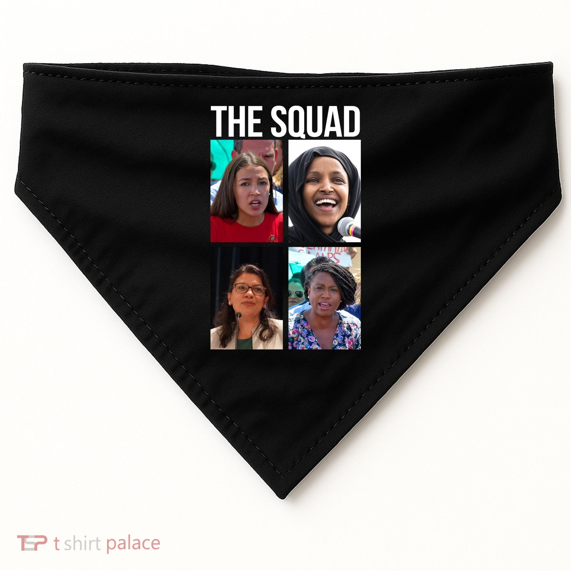 Squad AOC Rashida Tlaib Ilhan Omar Ayanna Pressley USA-Made Doggie Bandana