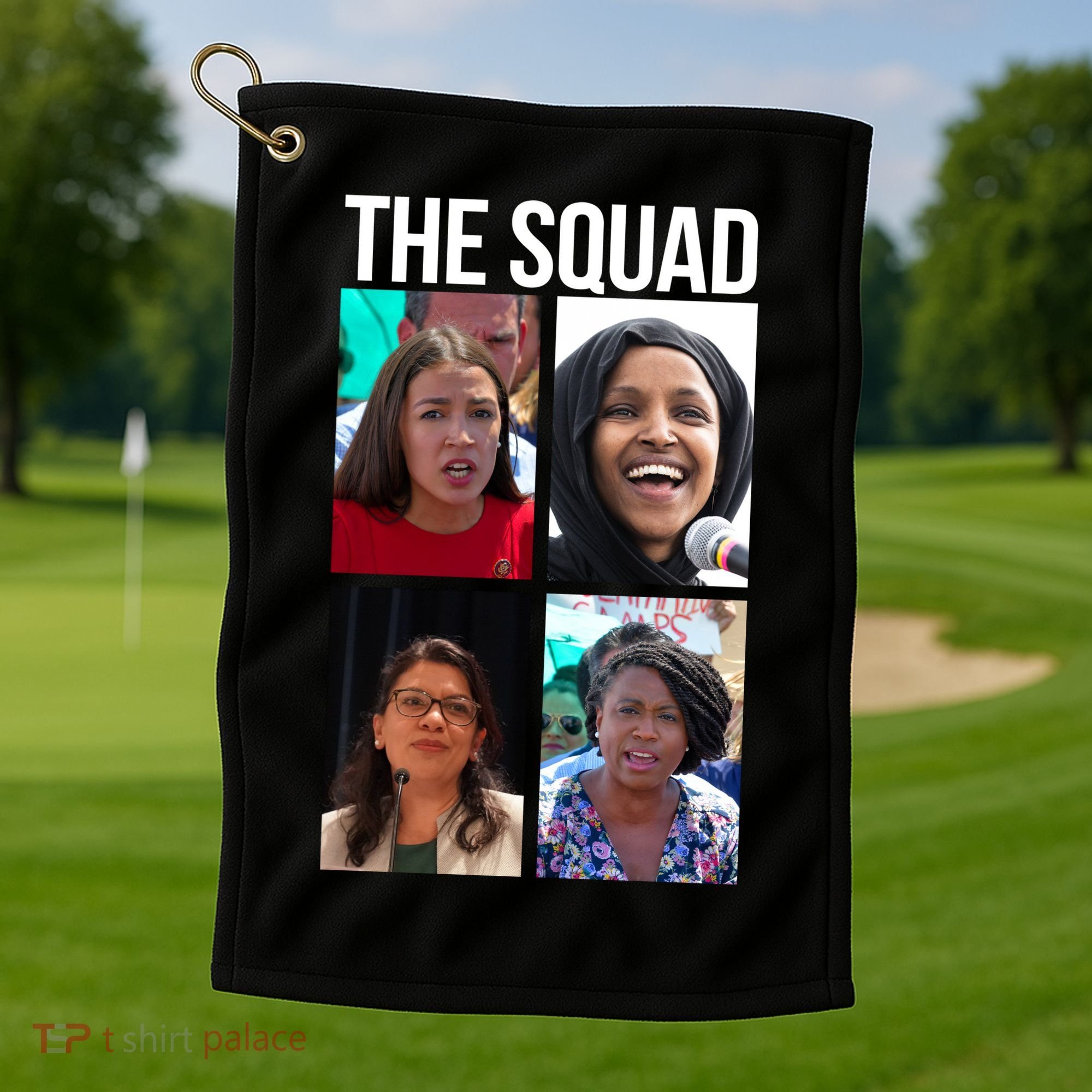 Squad AOC Rashida Tlaib Ilhan Omar Ayanna Pressley Golf Towel