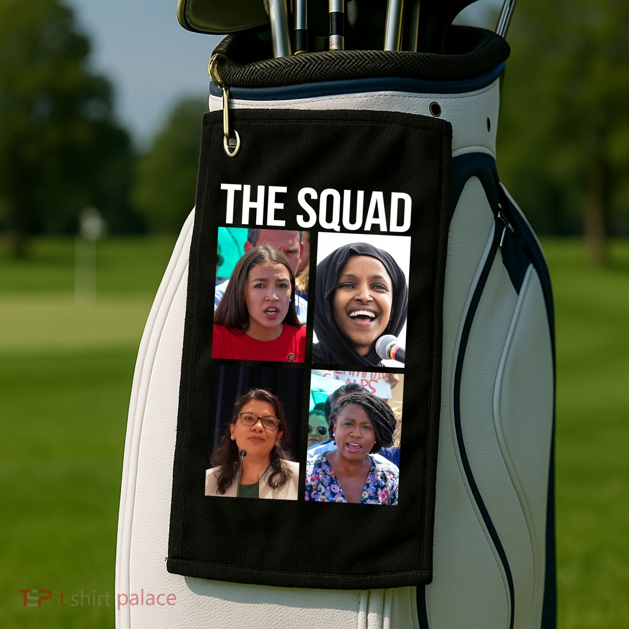 Squad AOC Rashida Tlaib Ilhan Omar Ayanna Pressley Golf Towel