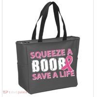 Squeeze A Boob Save A Life Tote Bag thumb 2