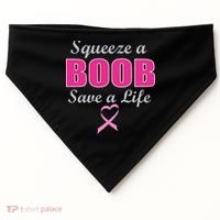 Squeeze A Boob Save A Life Breast Cancer USA-Made Doggie Bandana thumb 0