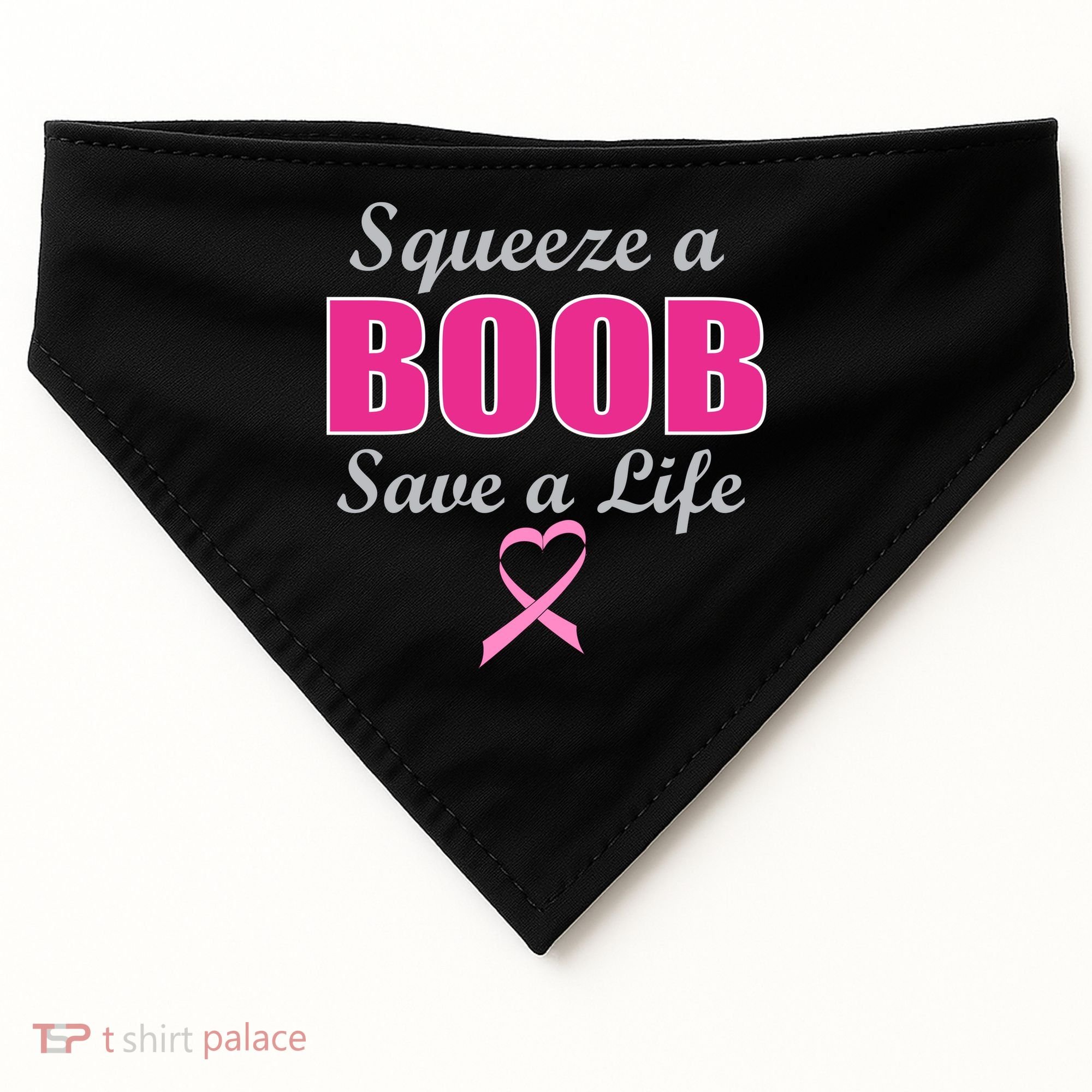 Squeeze A Boob Save A Life Breast Cancer USA-Made Doggie Bandana