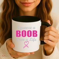 Squeeze A Boob Save A Life Breast Cancer Coffee Mug thumb 3