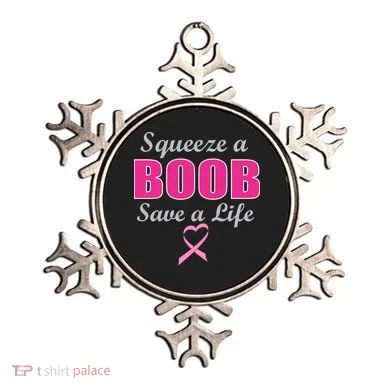 Squeeze A Boob Save A Life Breast Cancer Ornament