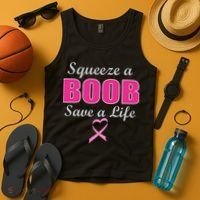 Squeeze A Boob Save A Life Breast Cancer Tank Top thumb 4