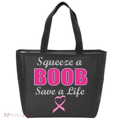 Squeeze A Boob Save A Life Breast Cancer Tote Bag