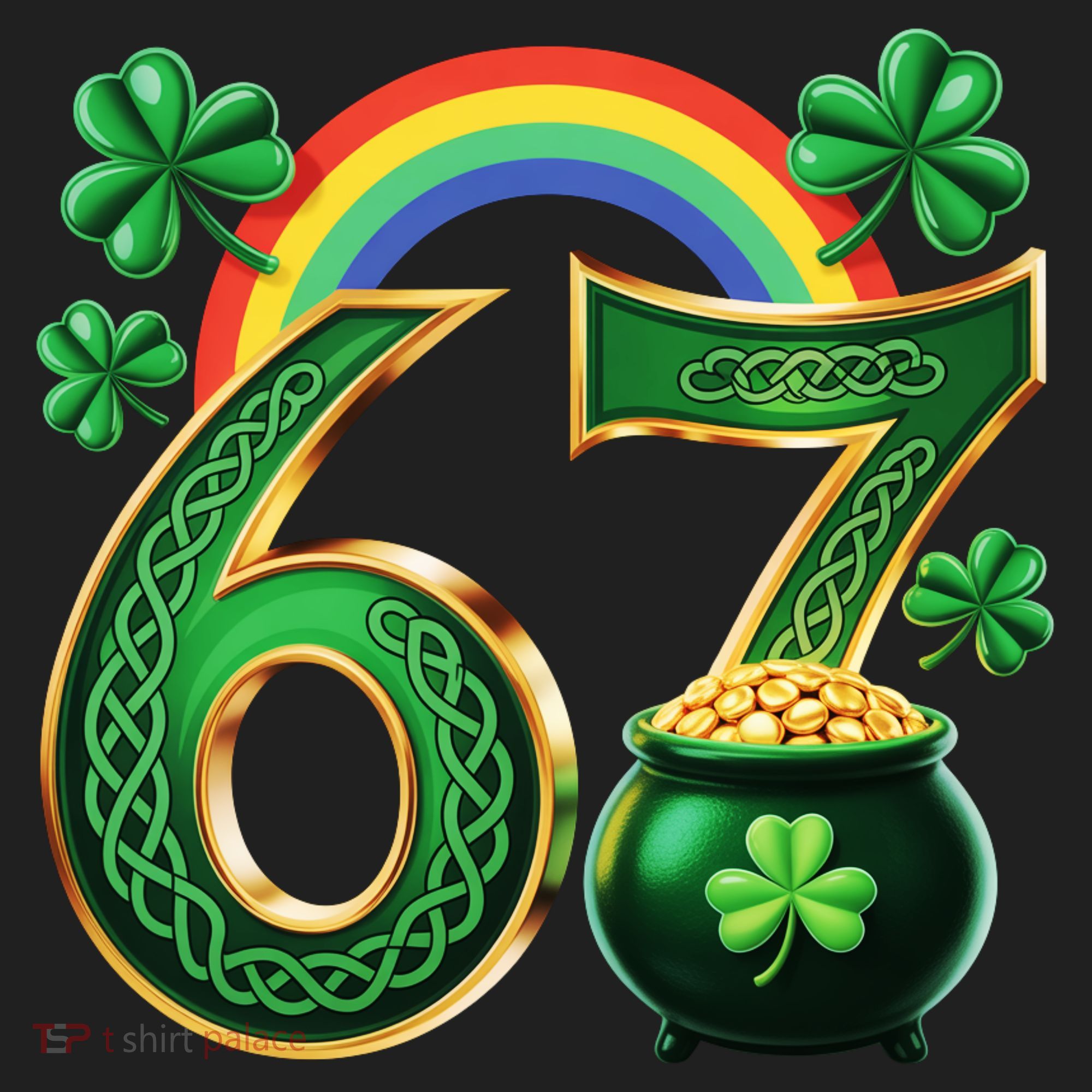 Shamrock Rainbow 67 St Patrick’s Day 6-7 Meme Women's Sweatshirt