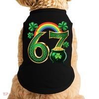 Shamrock Rainbow 67 St Patrick’s Day 6-7 Meme Doggie Tank thumb 0
