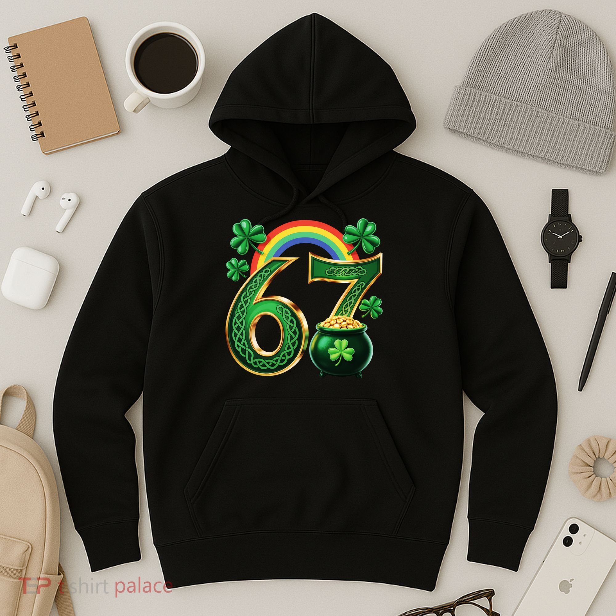 Shamrock Rainbow 67 St Patrick’s Day 6-7 Meme Hoodie