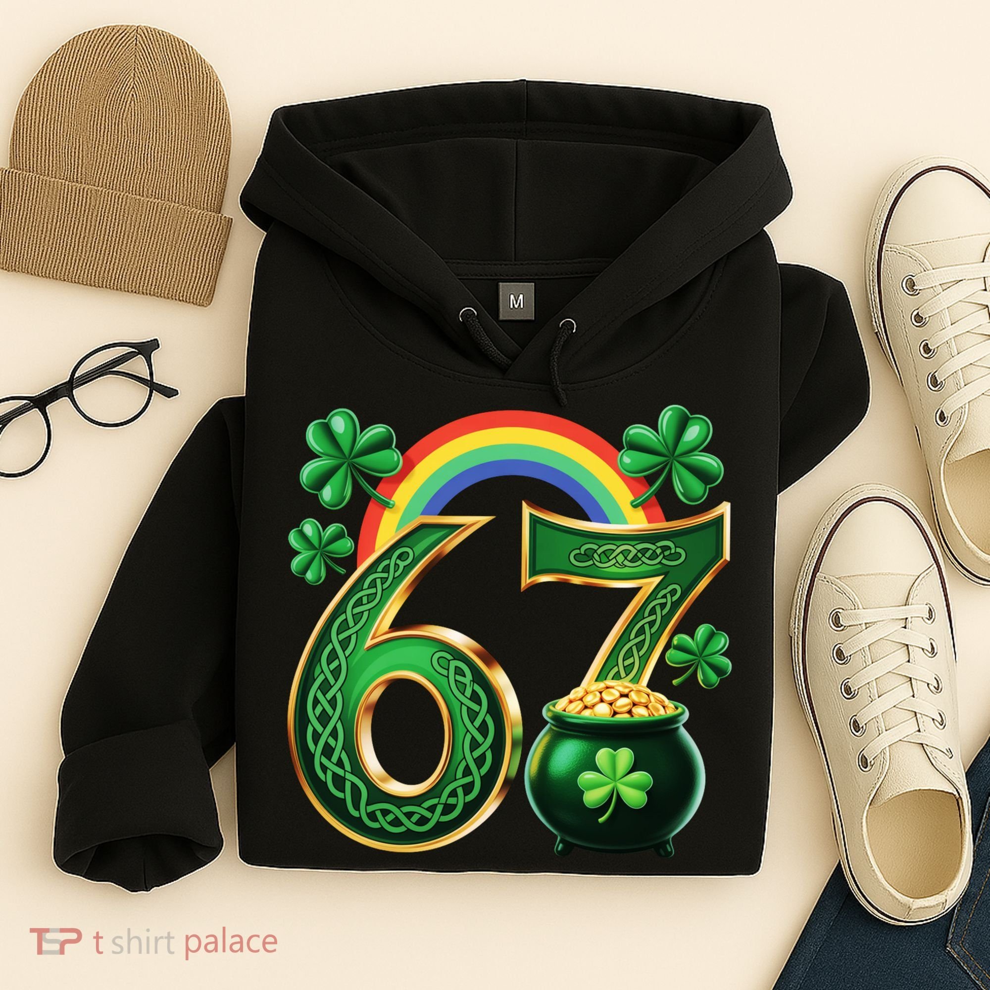 Shamrock Rainbow 67 St Patrick’s Day 6-7 Meme Hoodie