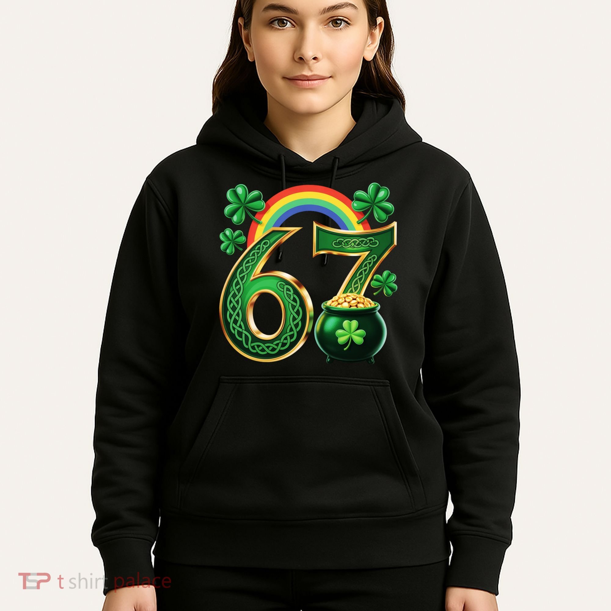 Shamrock Rainbow 67 St Patrick’s Day 6-7 Meme Hoodie