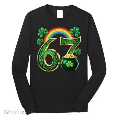 Shamrock Rainbow 67 St Patrick’s Day 6-7 Meme Long Sleeve Shirt