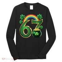Shamrock Rainbow 67 St Patrick’s Day 6-7 Meme Long Sleeve Shirt thumb 0