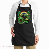 Shamrock Rainbow 67 St Patrick’s Day 6-7 Meme Apron thumb 2