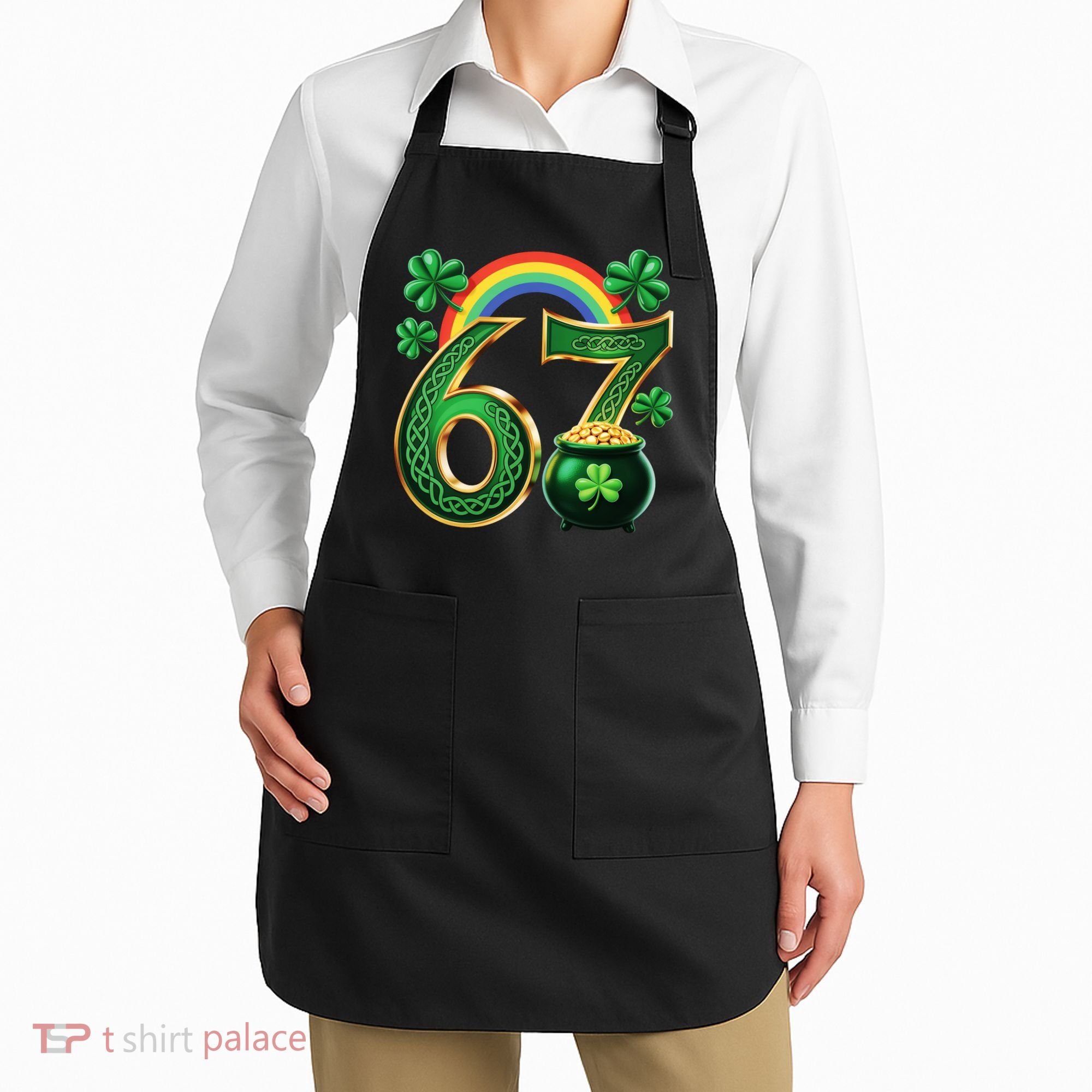 Shamrock Rainbow 67 St Patrick’s Day 6-7 Meme Apron
