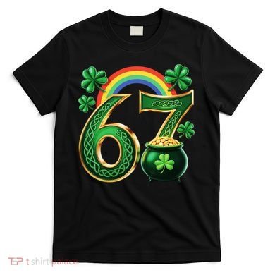 Shamrock Rainbow 67 St Patrick’s Day 6-7 Meme T-Shirt