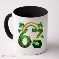 Shamrock Rainbow 67 St Patrick’s Day 6-7 Meme Coffee Mug thumb 0