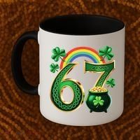 Shamrock Rainbow 67 St Patrick’s Day 6-7 Meme Coffee Mug thumb 2