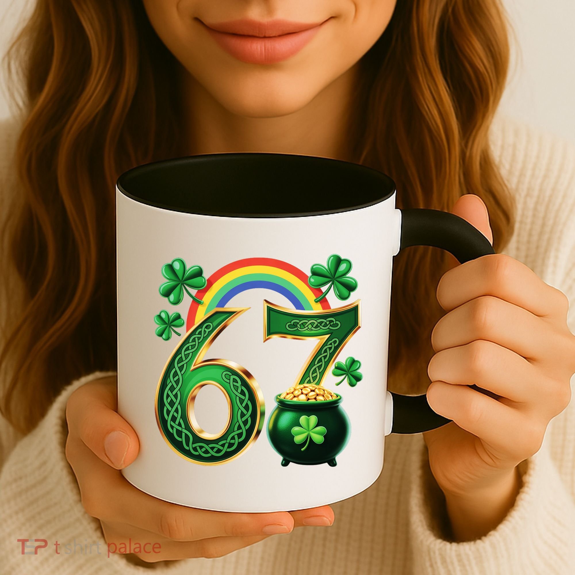 Shamrock Rainbow 67 St Patrick’s Day 6-7 Meme Coffee Mug