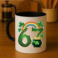 Shamrock Rainbow 67 St Patrick’s Day 6-7 Meme Coffee Mug thumb 4