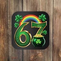 Shamrock Rainbow 67 St Patrick’s Day 6-7 Meme Coaster thumb 0