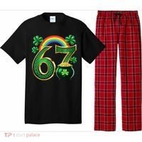 Shamrock Rainbow 67 St Patrick’s Day 6-7 Meme Pajama Set thumb 0