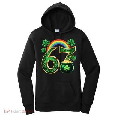 Shamrock Rainbow 67 St Patrick’s Day 6-7 Meme Women's Hoodie