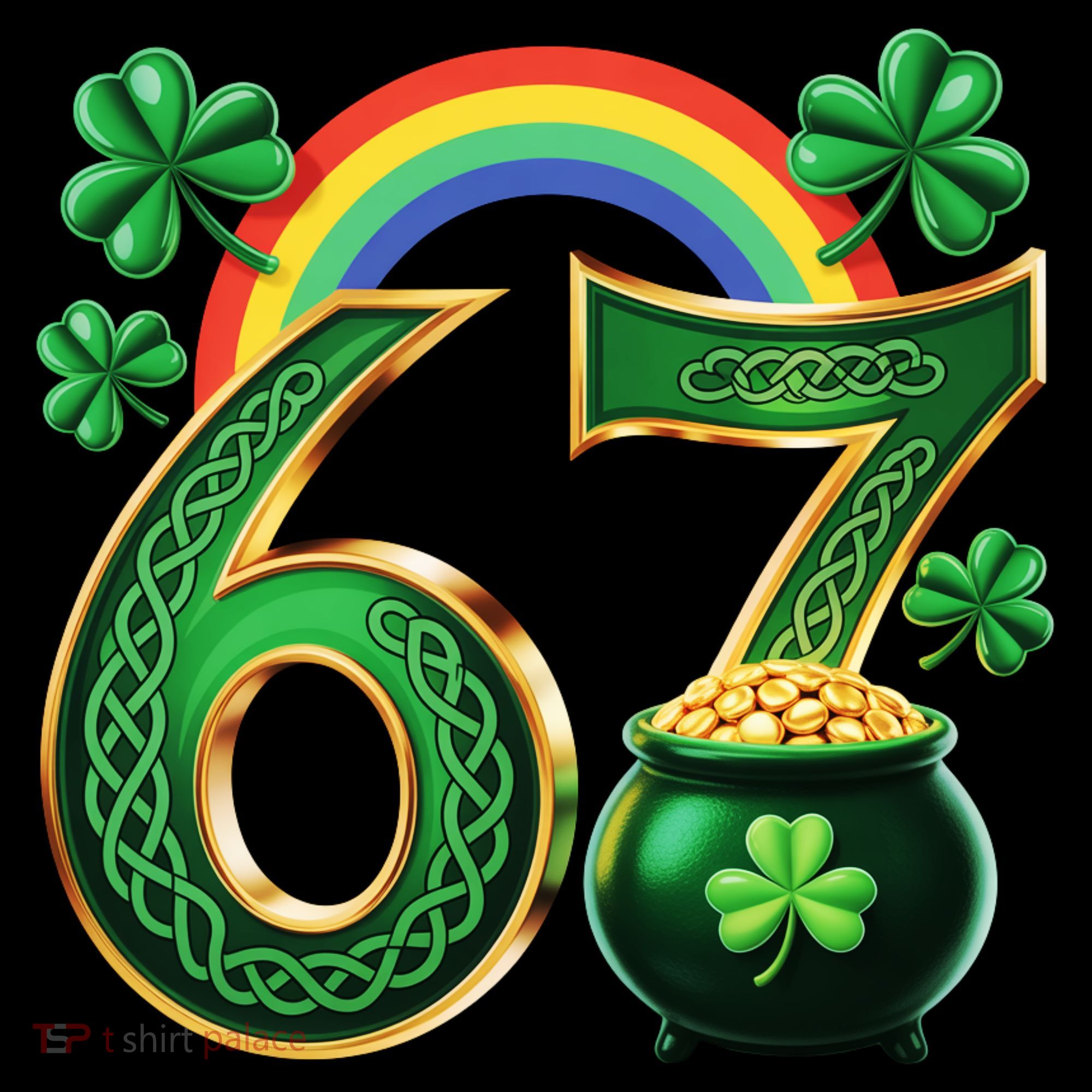 Shamrock Rainbow 67 St Patrick’s Day 6-7 Meme Women's Hoodie