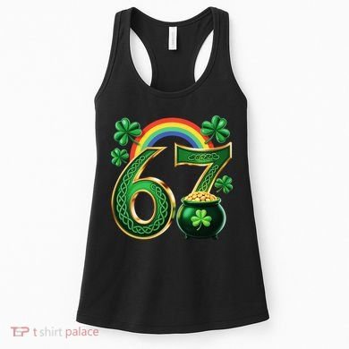 Shamrock Rainbow 67 St Patrick’s Day 6-7 Meme Women's Tank Top