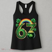 Shamrock Rainbow 67 St Patrick’s Day 6-7 Meme Women's Tank Top thumb 3