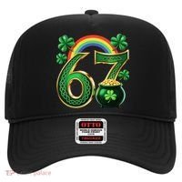Shamrock Rainbow 67 St Patrick’s Day 6-7 Meme Hat thumb 0