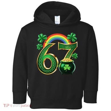 Shamrock Rainbow 67 St Patrick’s Day 6-7 Meme Toddler Hoodie