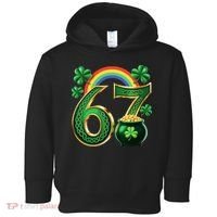 Shamrock Rainbow 67 St Patrick’s Day 6-7 Meme Toddler Hoodie thumb 0