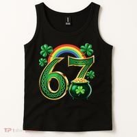 Shamrock Rainbow 67 St Patrick’s Day 6-7 Meme Tank Top thumb 2