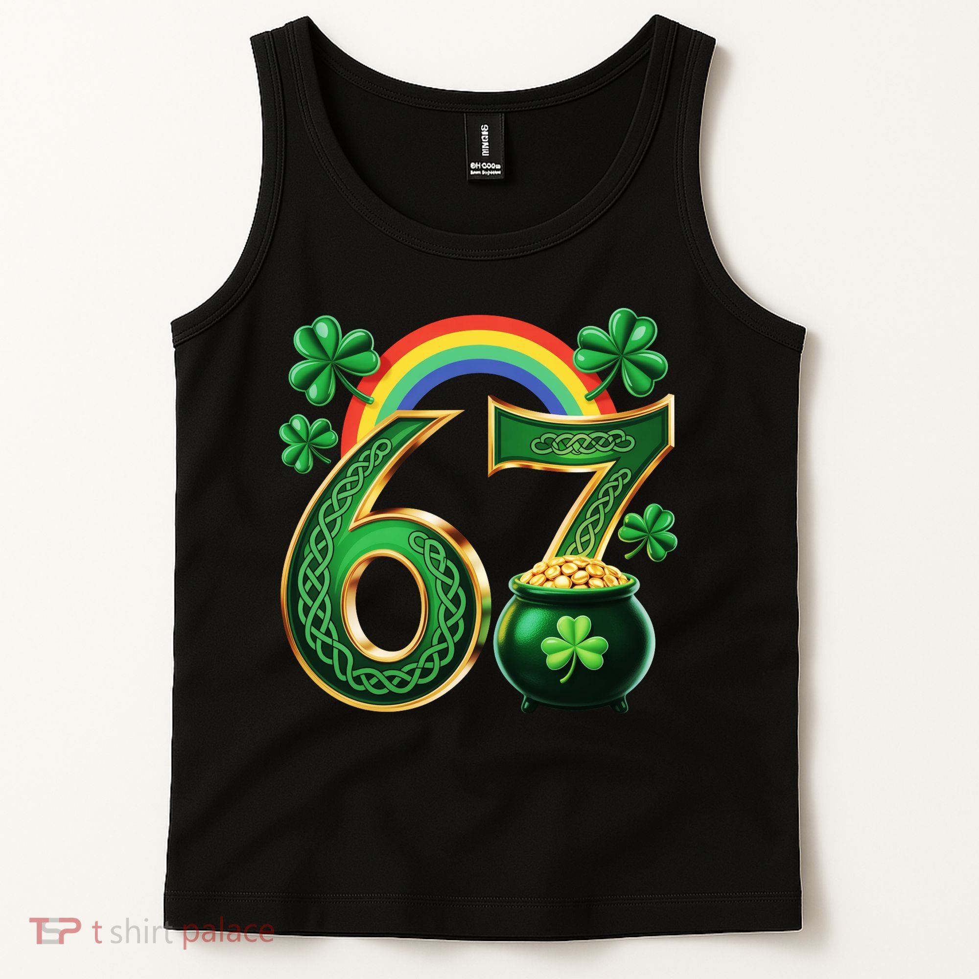 Shamrock Rainbow 67 St Patrick’s Day 6-7 Meme Tank Top