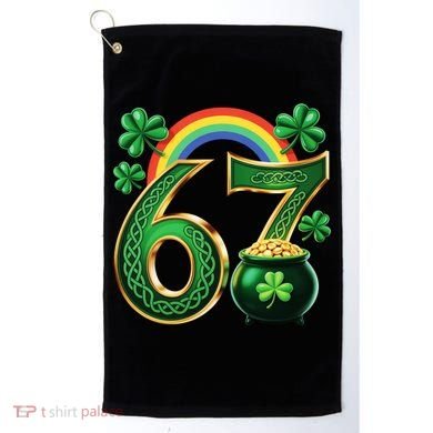 Shamrock Rainbow 67 St Patrick’s Day 6-7 Meme Golf Towel
