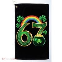 Shamrock Rainbow 67 St Patrick’s Day 6-7 Meme Golf Towel thumb 0