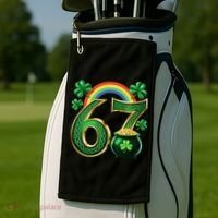 Shamrock Rainbow 67 St Patrick’s Day 6-7 Meme Golf Towel thumb 2
