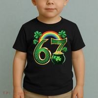 Shamrock Rainbow 67 St Patrick’s Day 6-7 Meme Toddler T-Shirt thumb 2