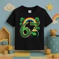 Shamrock Rainbow 67 St Patrick’s Day 6-7 Meme Toddler T-Shirt thumb 3